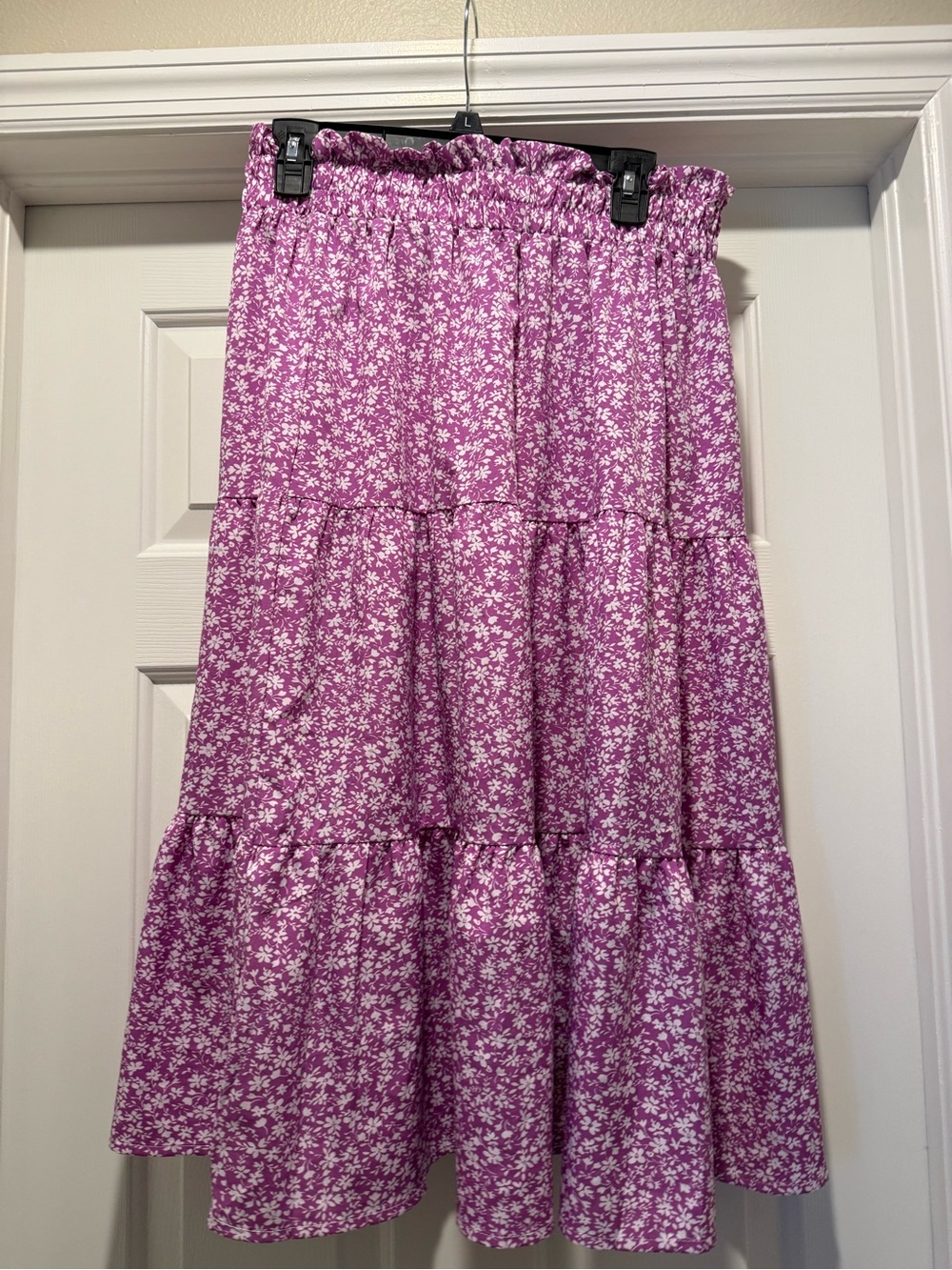 Tiered Maxi Skirt in Lavender Floral